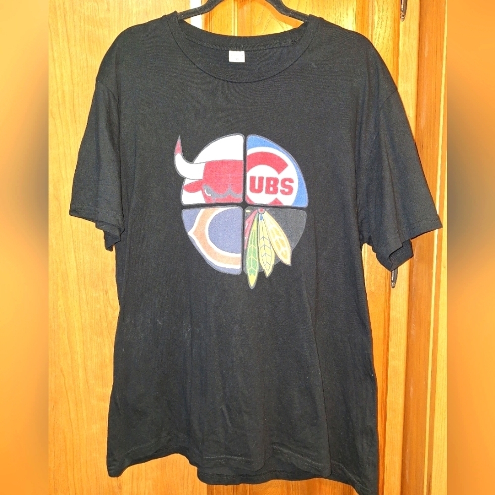 A Chicago sports team short sleeve t-shirt. Cubs ,Bulls, Blackhawks,Bears